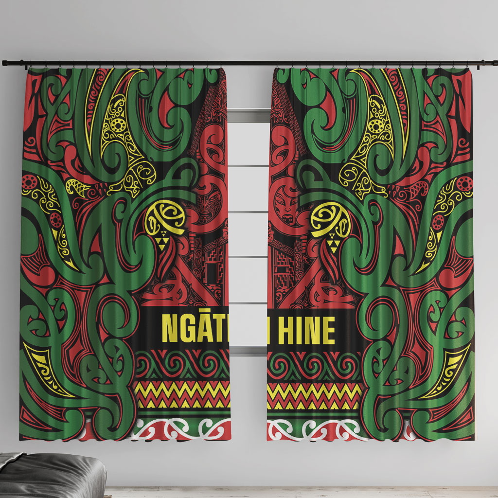 Aotearoa Iwi Ngati Hine Window Curtain Maori Wharenui House Tribal Pattern