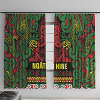 Aotearoa Iwi Ngati Hine Window Curtain Maori Wharenui House Tribal Pattern