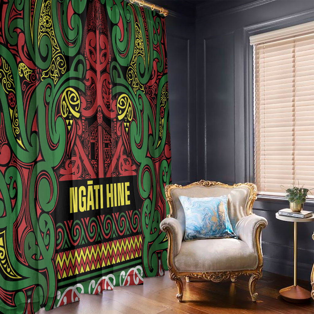 Aotearoa Iwi Ngati Hine Window Curtain Maori Wharenui House Tribal Pattern