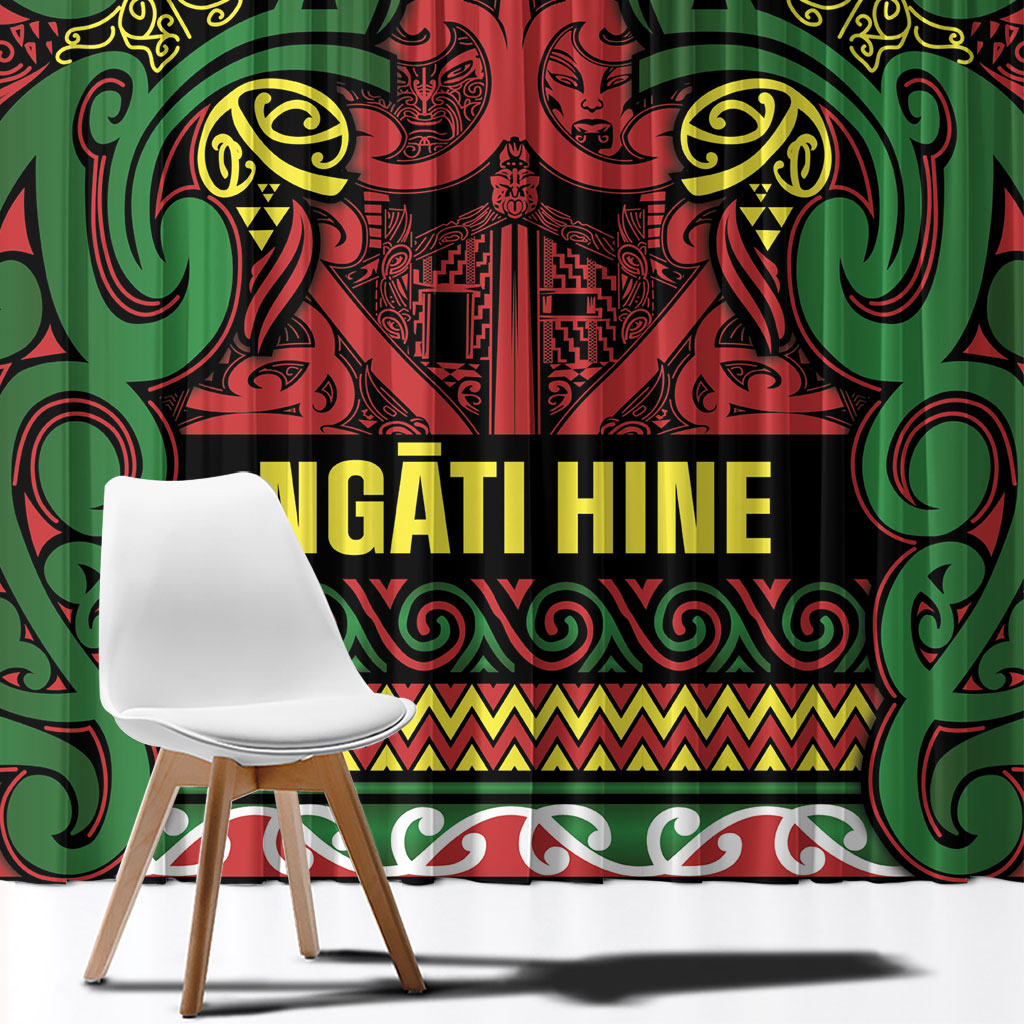Aotearoa Iwi Ngati Hine Window Curtain Maori Wharenui House Tribal Pattern