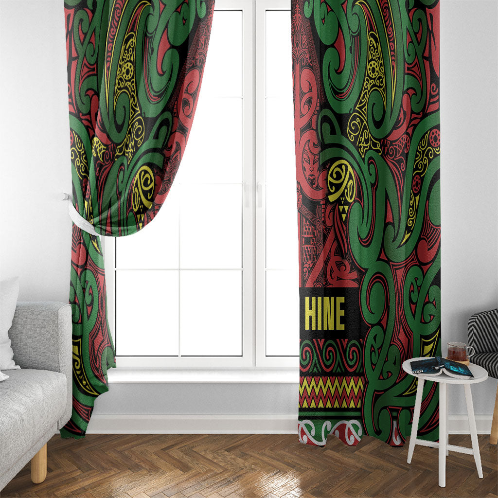 Aotearoa Iwi Ngati Hine Window Curtain Maori Wharenui House Tribal Pattern