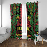 Aotearoa Iwi Ngati Hine Window Curtain Maori Wharenui House Tribal Pattern