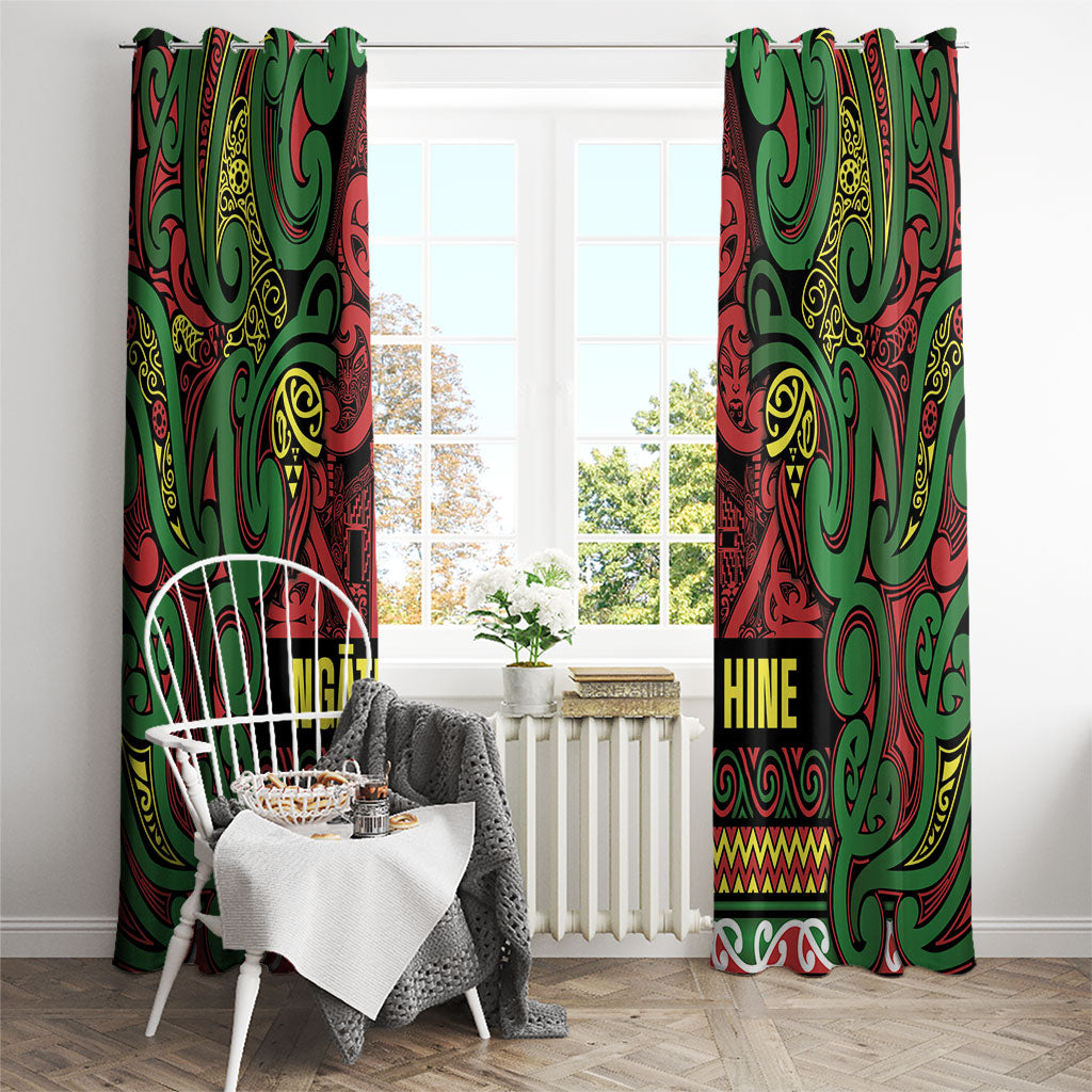 Aotearoa Iwi Ngati Hine Window Curtain Maori Wharenui House Tribal Pattern