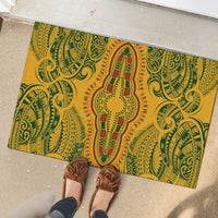 Africa Dashiki Rubber Doormat African Tribal Art Mixed Polynesian Tattoo Gold Color Unique LT9 - Polynesian Pride