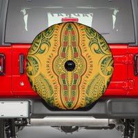 Africa Dashiki Spare Tire Cover African Tribal Art Mixed Polynesian Tattoo Gold Color Unique LT9 - Polynesian Pride
