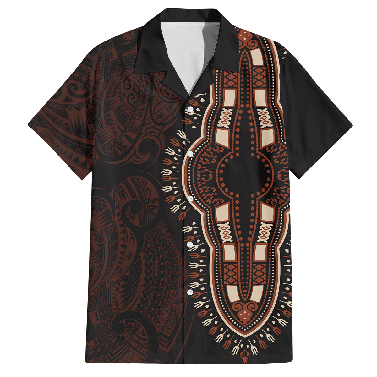 Africa Dashiki Family Matching Long Sleeve Bodycon Dress and Hawaiian Shirt African Tribal Art Mixed Polynesian Tattoo Red Color Unique LT9 Dad's Shirt - Short Sleeve Red - Polynesian Pride