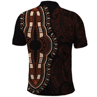 Africa Dashiki Polo Shirt African Tribal Art Mixed Polynesian Tattoo Red Color Unique LT9 - Polynesian Pride