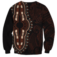 Africa Dashiki Sweatshirt African Tribal Art Mixed Polynesian Tattoo Red Color Unique LT9 - Polynesian Pride