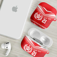 Custom Mate Ma'a Tonga Heritage AirPods Case Pacific Tribal Rugby Red Edition - Polynesian Pride