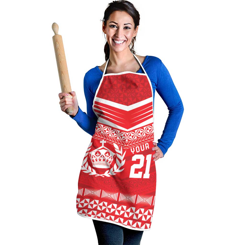 Custom Mate Ma'a Tonga Heritage Apron Pacific Tribal Rugby Red Edition - Polynesian Pride