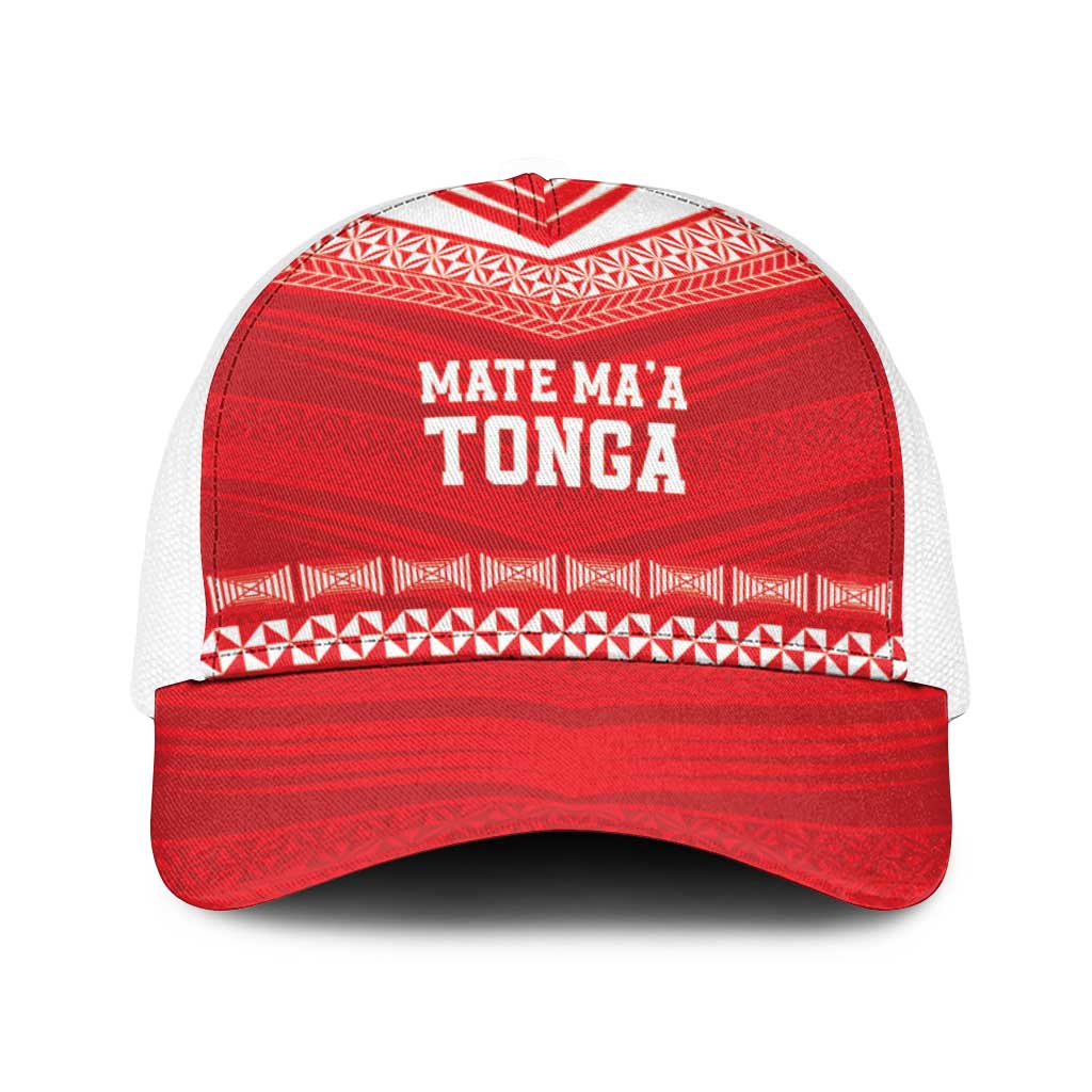 Mate Ma'a Tonga Heritage Baseball Net Cap Pacific Tribal Rugby Red Edition - Polynesian Pride