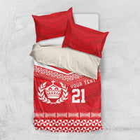 Custom Mate Ma'a Tonga Heritage Bedding Set Pacific Tribal Rugby Red Edition - Polynesian Pride