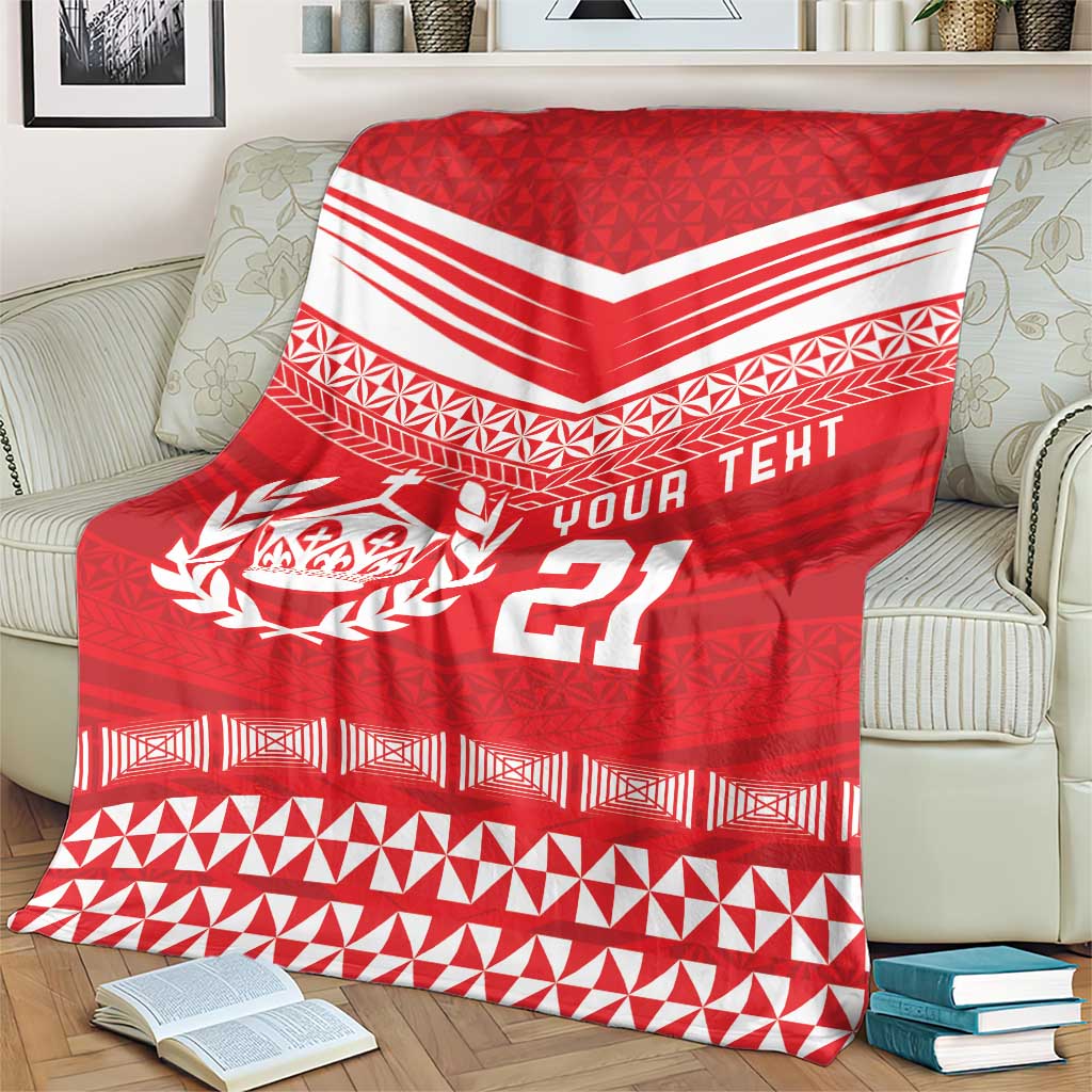 Custom Mate Ma'a Tonga Heritage Blanket Pacific Tribal Rugby Red Edition - Polynesian Pride