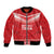 Custom Mate Ma'a Tonga Heritage Bomber Jacket Pacific Tribal Rugby Red Edition - Polynesian Pride