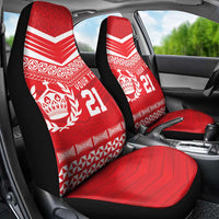 Custom Mate Ma'a Tonga Heritage Car Seat Cover Pacific Tribal Rugby Red Edition - Polynesian Pride