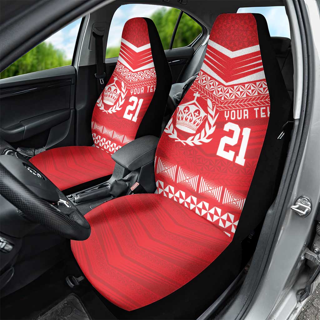 Custom Mate Ma'a Tonga Heritage Car Seat Cover Pacific Tribal Rugby Red Edition - Polynesian Pride