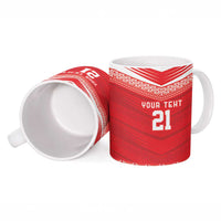 Custom Mate Ma'a Tonga Heritage Ceramic Mug Pacific Tribal Rugby Red Edition - Polynesian Pride