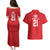 Custom Mate Ma'a Tonga Heritage Couples Matching Puletasi and Hawaiian Shirt Pacific Tribal Rugby Red Edition - Polynesian Pride
