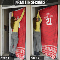 Custom Mate Ma'a Tonga Heritage Door Cover Pacific Tribal Rugby Red Edition - Polynesian Pride