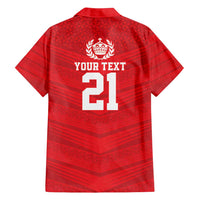 Custom Mate Ma'a Tonga Heritage Family Matching Long Sleeve Bodycon Dress and Hawaiian Shirt Pacific Tribal Rugby Red Edition - Polynesian Pride