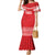 Custom Mate Ma'a Tonga Heritage Family Matching Mermaid Dress and Hawaiian Shirt Pacific Tribal Rugby Red Edition - Polynesian Pride