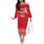 Custom Mate Ma'a Tonga Heritage Family Matching Off The Shoulder Long Sleeve Dress and Hawaiian Shirt Pacific Tribal Rugby Red Edition - Polynesian Pride