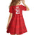 Custom Mate Ma'a Tonga Heritage Family Matching Off Shoulder Short Dress and Hawaiian Shirt Pacific Tribal Rugby Red Edition - Polynesian Pride