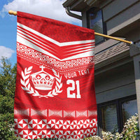 Custom Mate Ma'a Tonga Heritage Garden Flag Pacific Tribal Rugby Red Edition - Polynesian Pride