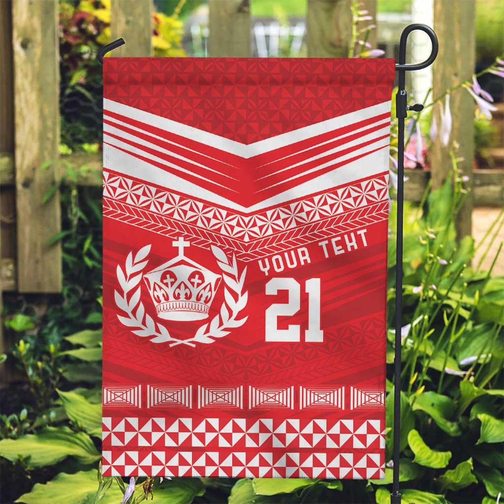 Custom Mate Ma'a Tonga Heritage Garden Flag Pacific Tribal Rugby Red Edition - Polynesian Pride