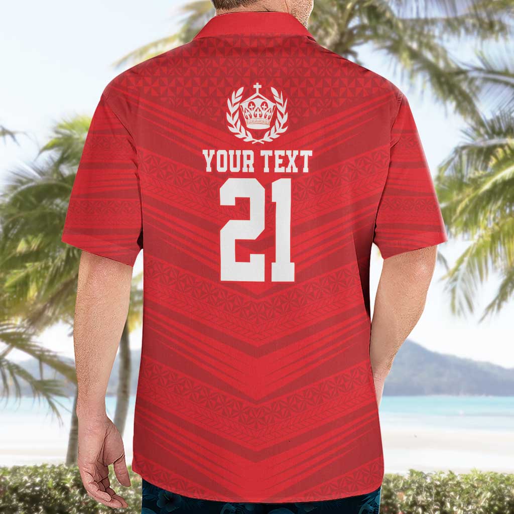 Custom Mate Ma'a Tonga Heritage Hawaiian Shirt Pacific Tribal Rugby Red Edition - Polynesian Pride
