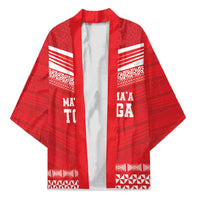 Custom Mate Ma'a Tonga Heritage Kimono Pacific Tribal Rugby Red Edition - Polynesian Pride