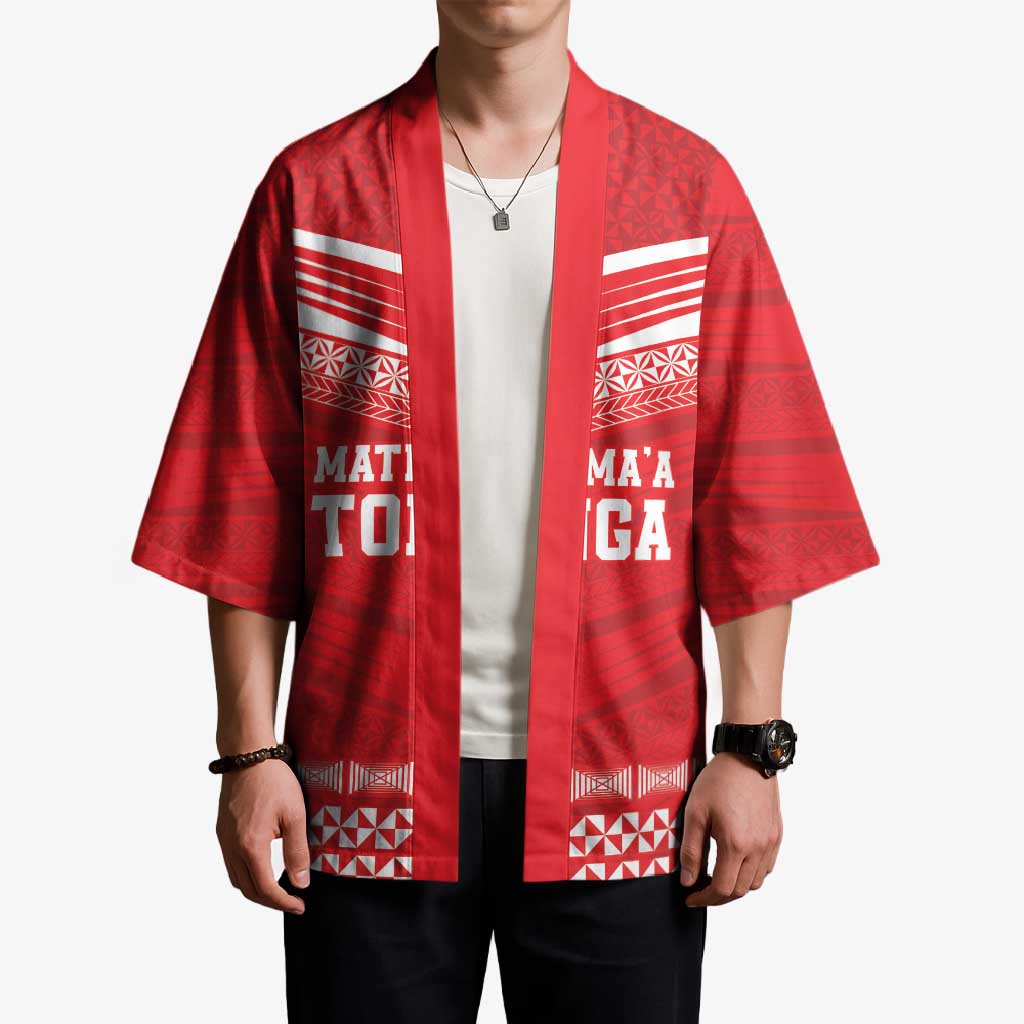 Custom Mate Ma'a Tonga Heritage Kimono Pacific Tribal Rugby Red Edition - Polynesian Pride