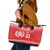 Custom Mate Ma'a Tonga Heritage Leather Tote Bag Pacific Tribal Rugby Red Edition - Polynesian Pride