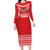 Custom Mate Ma'a Tonga Heritage Long Sleeve Bodycon Dress Pacific Tribal Rugby Red Edition - Polynesian Pride