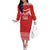 Custom Mate Ma'a Tonga Heritage Off The Shoulder Long Sleeve Dress Pacific Tribal Rugby Red Edition - Polynesian Pride