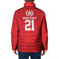 Custom Mate Ma'a Tonga Heritage Padded Jacket Pacific Tribal Rugby Red Edition - Polynesian Pride