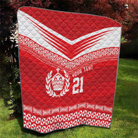 Custom Mate Ma'a Tonga Heritage Quilt Pacific Tribal Rugby Red Edition - Polynesian Pride