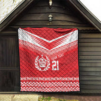 Custom Mate Ma'a Tonga Heritage Quilt Pacific Tribal Rugby Red Edition - Polynesian Pride