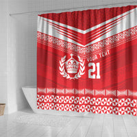 Custom Mate Ma'a Tonga Heritage Shower Curtain Pacific Tribal Rugby Red Edition - Polynesian Pride