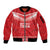Custom Mate Ma'a Tonga Heritage Sleeve Zip Bomber Jacket Pacific Tribal Rugby Red Edition - Polynesian Pride