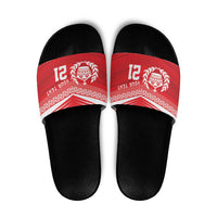 Custom Mate Ma'a Tonga Heritage Slide Sandals Pacific Tribal Rugby Red Edition - Polynesian Pride