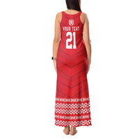 Custom Mate Ma'a Tonga Heritage Tank Maxi Dress Pacific Tribal Rugby Red Edition - Polynesian Pride