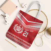 Custom Mate Ma'a Tonga Heritage Tote Bag Pacific Tribal Rugby Red Edition - Polynesian Pride