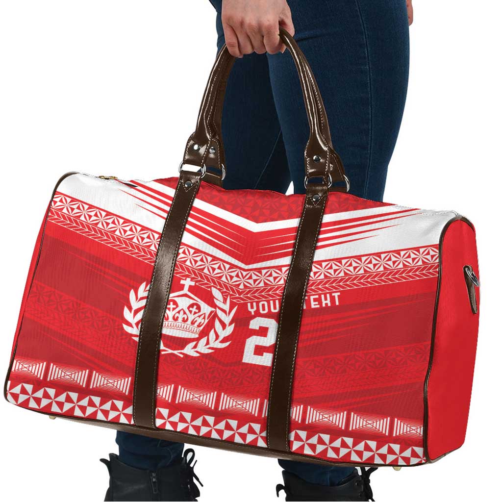 Custom Mate Ma'a Tonga Heritage Travel Bag Pacific Tribal Rugby Red Edition - Polynesian Pride