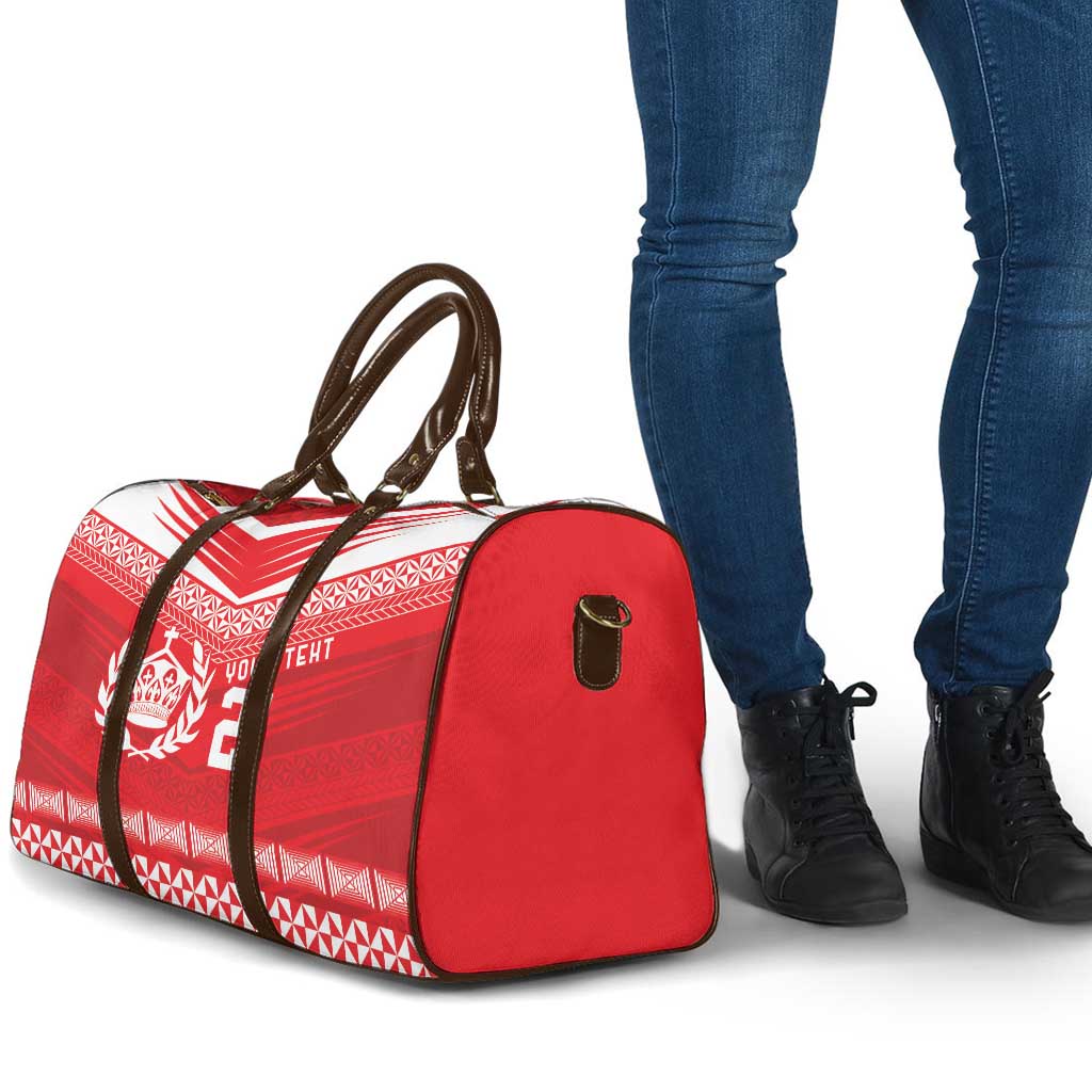 Custom Mate Ma'a Tonga Heritage Travel Bag Pacific Tribal Rugby Red Edition - Polynesian Pride