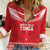 Custom Mate Ma'a Tonga Heritage Women Casual Shirt Pacific Tribal Rugby Red Edition - Polynesian Pride