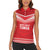 Custom Mate Ma'a Tonga Heritage Women Sleeveless Polo Shirt Pacific Tribal Rugby Red Edition - Polynesian Pride