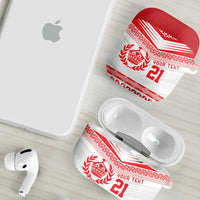 Custom Mate Ma'a Tonga Heritage AirPods Case Pacific Tribal Rugby White Edition - Polynesian Pride