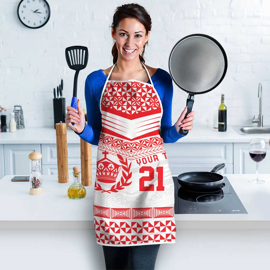 Custom Mate Ma'a Tonga Heritage Apron Pacific Tribal Rugby White Edition - Polynesian Pride