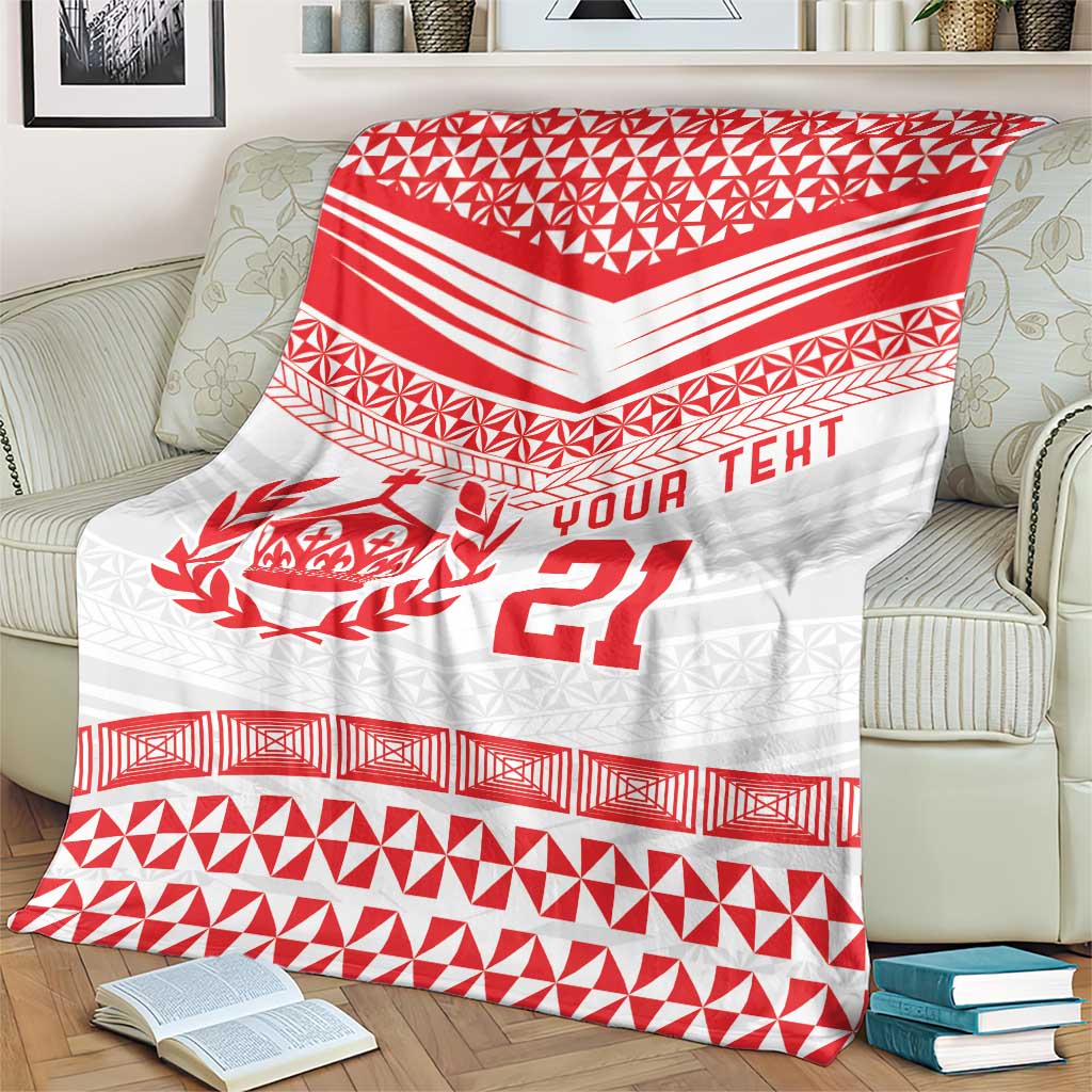 Custom Mate Ma'a Tonga Heritage Blanket Pacific Tribal Rugby White Edition - Polynesian Pride